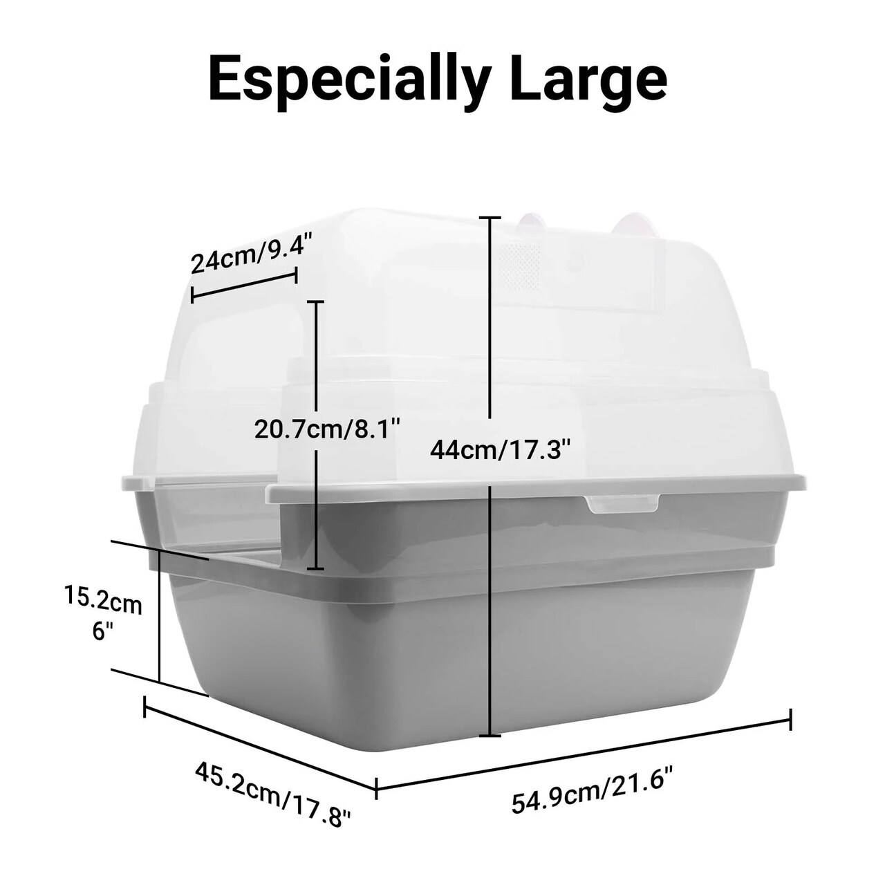 Large Space Capsule Cat Litter Box Foldable Stylish Durable Plastic Tray